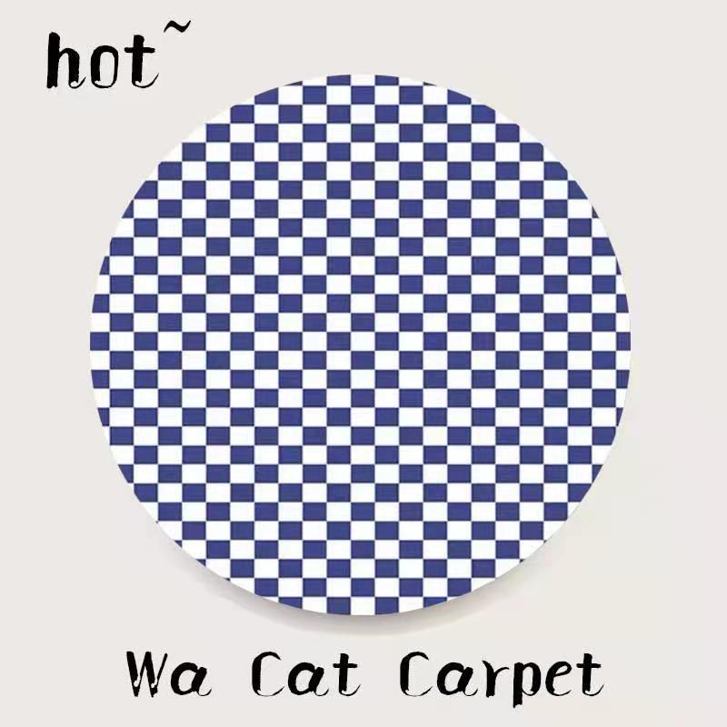 Round Checkerboard Carpet Dresser Thickened Carpet Home Living Room Bedroom Bedside Large Area Carpets Fluffy Soft Non-slip Rug