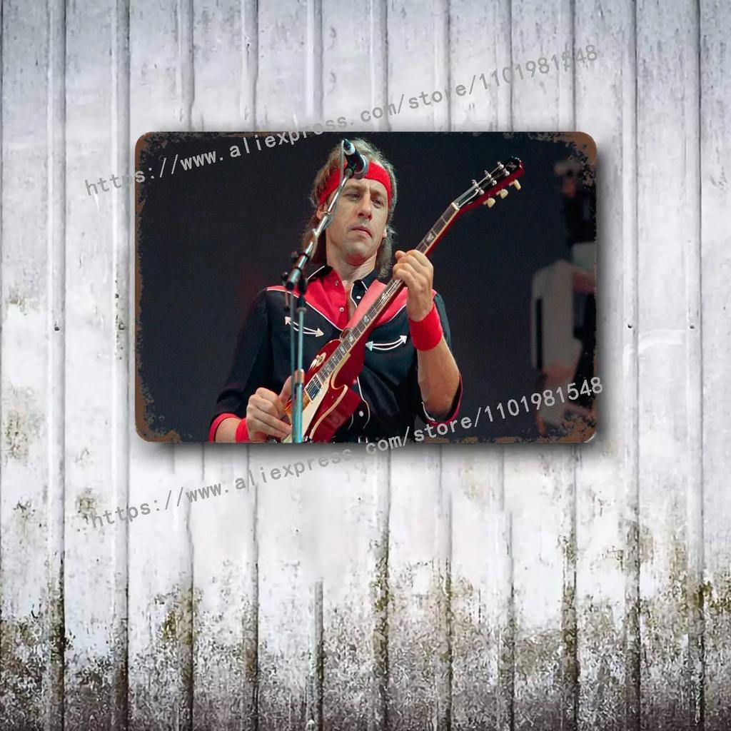 Dire Straits Band Metall Deko Poster Vintage Blechschild Metallschild Dekorative Plakette für Pub Bar Man Cave Club Wanddekoration