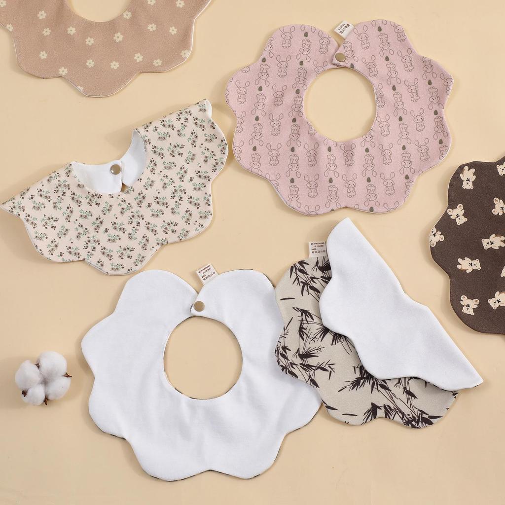 Newborn Anti-Spit Soft Petal Bib - Rotating Design