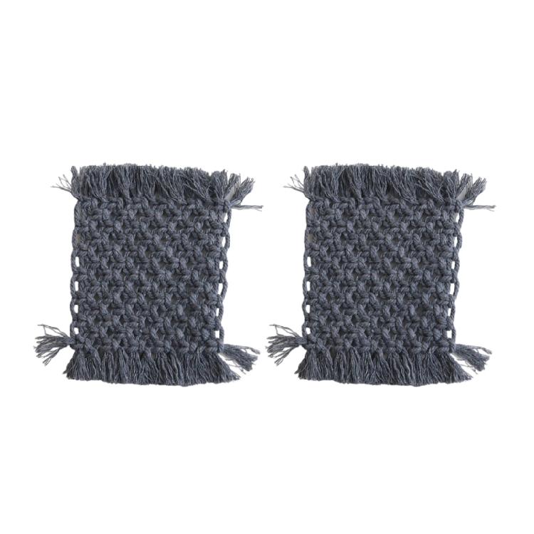 2pcs Crochet Cotton Table Pads Heat Resistant Placemats Colorful Coaster Decorative and Protective Mats for Hot Dishes