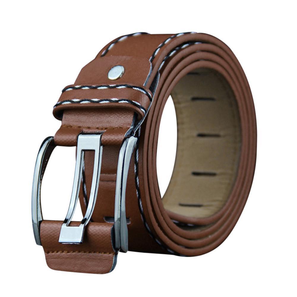 Men Casual Fashion Leather Belt Adjustable Buckle Strap Durable Design Suitable for Daily Wear and Various Outfits
