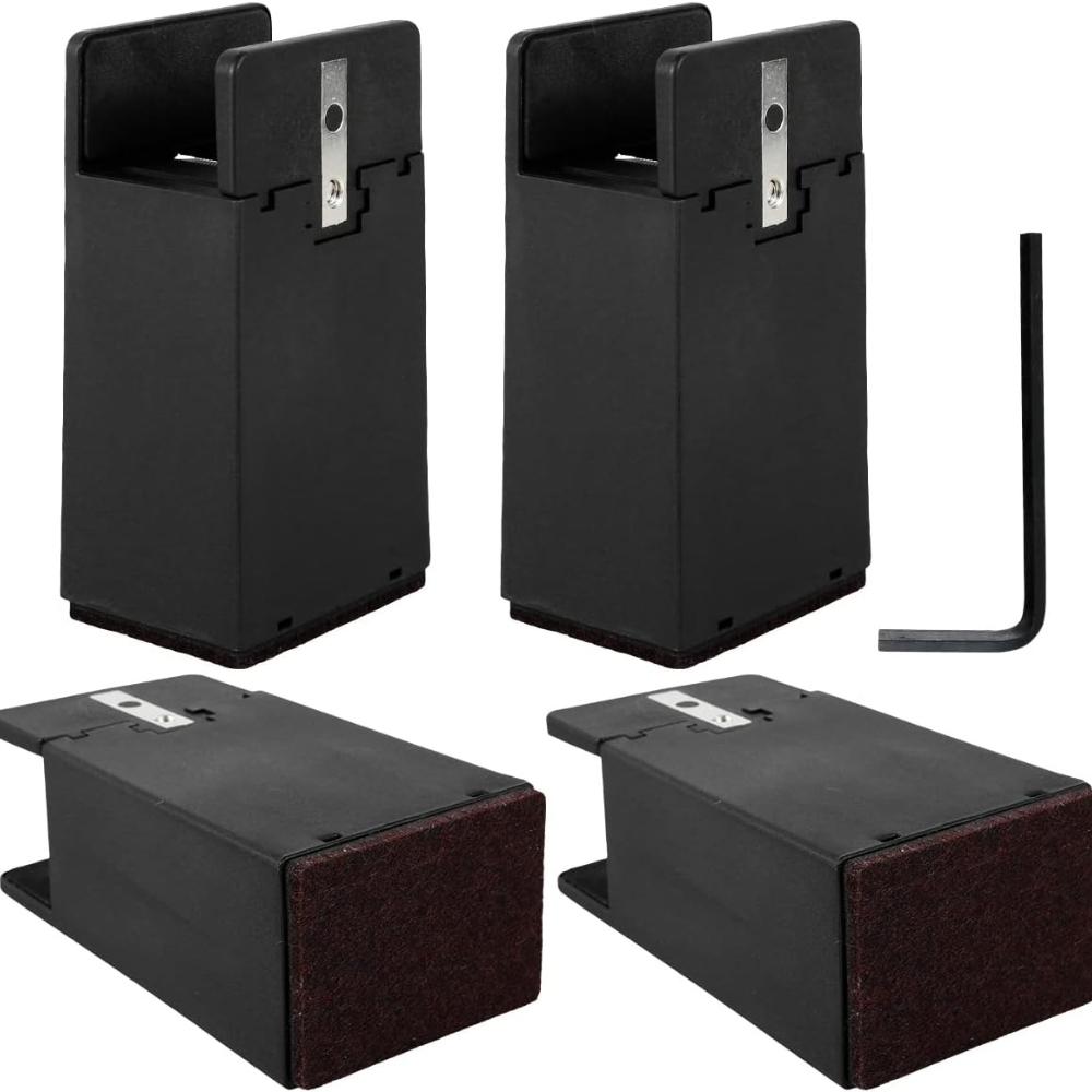 4 Pieces Adjustable Chair Reser Furniture Reusable Bed Furniture Heavy Furniture Leveling Levels Suitable for Furniture Frame Thickness 0.39