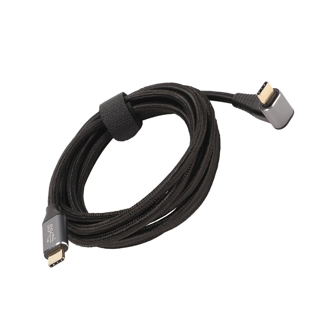 90 Degree USB C Cable 4K 60Hz Supports PD100W Type C 3.2 Gen2 Full Function USB C Fast Charging