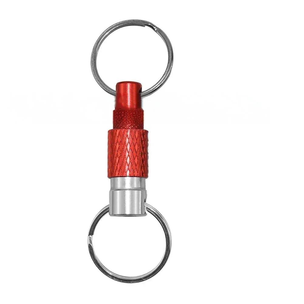 Portable Keychain With Detachable Quick Release Metal Key Ring° Rotation Dual Ring Buckle Hand Tools