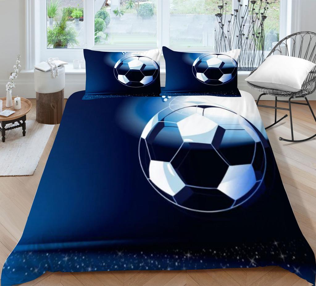 Quilt Cover Pillowcase Two Or Three-Piece Football Series 3D Digital Printing Polyester