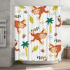 Animal-themed Shower Curtain with Cartoon Monkeys Colorful Modern Design for Kids or Adults Bathroom Decor