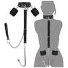 BDSM Sex Bondage Restriksjoner Kit Lær Lårsele Brystbelte Bak Ryggen Håndjern Åpne Ben SM Slave Fetisj Analkrok