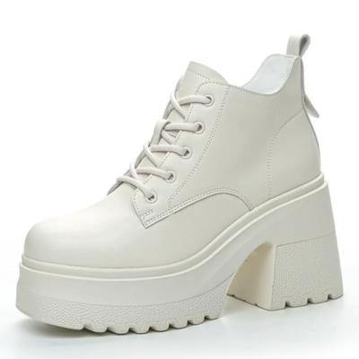 Moda 10CM Novo Couro de Microfibra Mulheres Primavera Bota Plataforma Cano Alto Até o Joelho Inverno Moda Outono Pelúcia Solado Grosso Sapatos da Moda