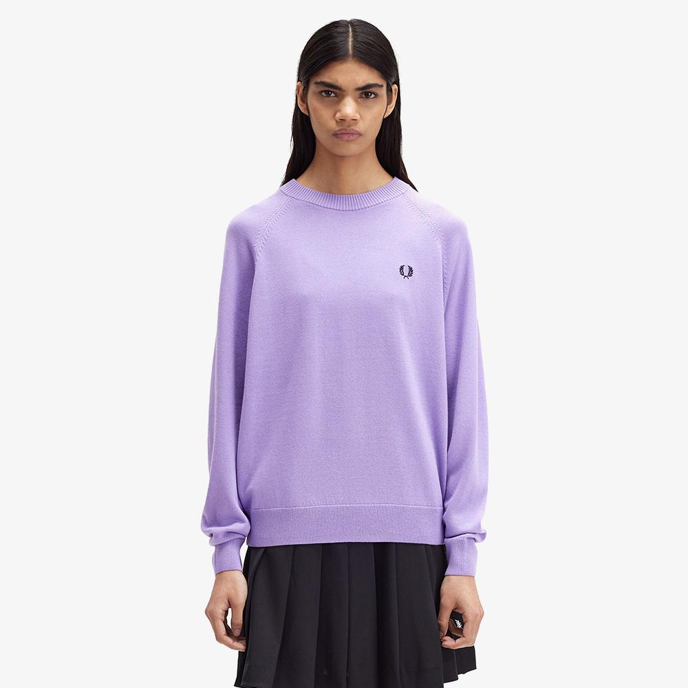 Fred Perry [Womens] Crew Neck Merino Wool Knit (X19) Afpf2432117-X19 Ultra Violet/Xs