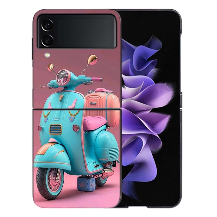 

Pastel Colors Motorbike For Samsung Galaxy Z Flip 5 4 3 Case Shockproof Hard Cover Phone Z Flip 6 7 5G Z Flip 5 4 5G TPU PC Ha Galaxy Z Flip 3 5G
