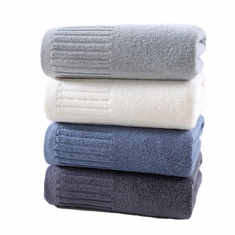 Vertical Stripe Soft Cotton Face Wash Towel - Solid Color for Employee Gifts