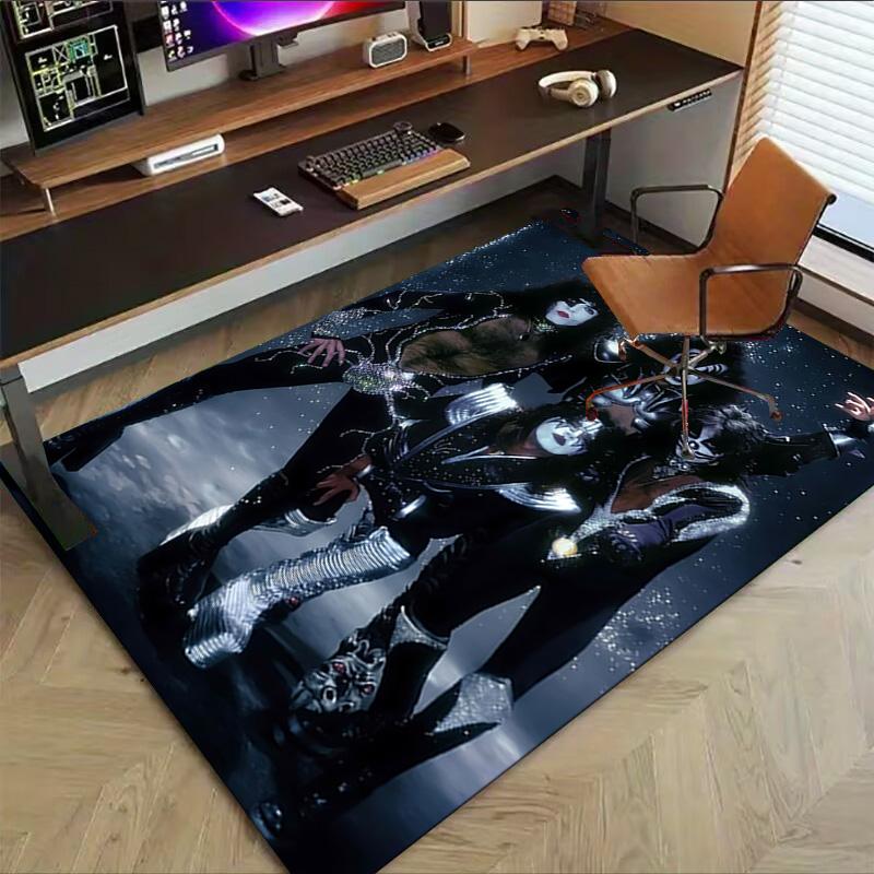 Iconic Rock Band Style Carpet For Playroom Bedroom Living Room Sofa Home Decor Kids Game Area Rug Nonslip Floor Mat