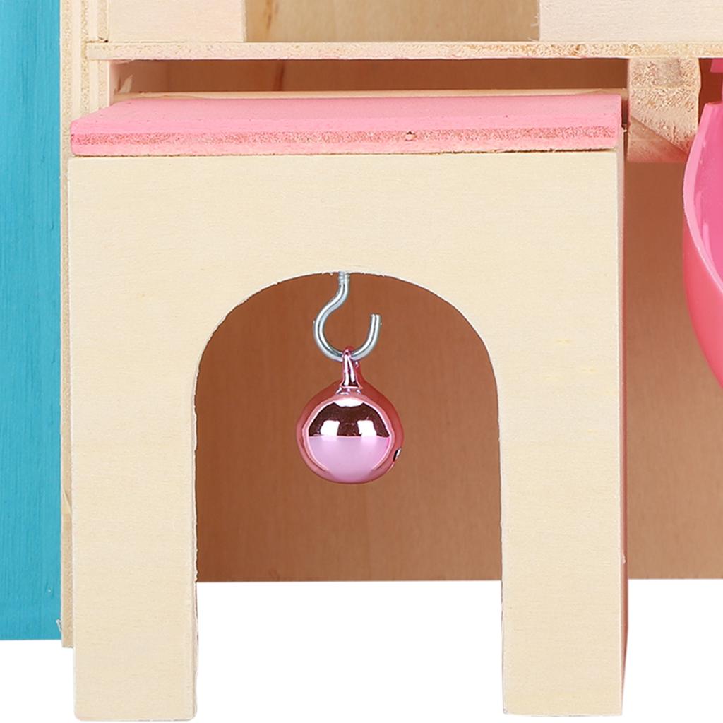 Wooden Hamster Fun House Huts Toy Hamster Exercise Playthings Fun Gym Playground