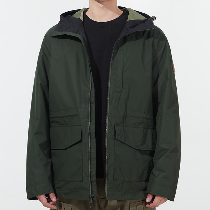 Timberland Windproof Breathable Solid Color Hooded Jacket Men Jackets Green A2EQT-U31