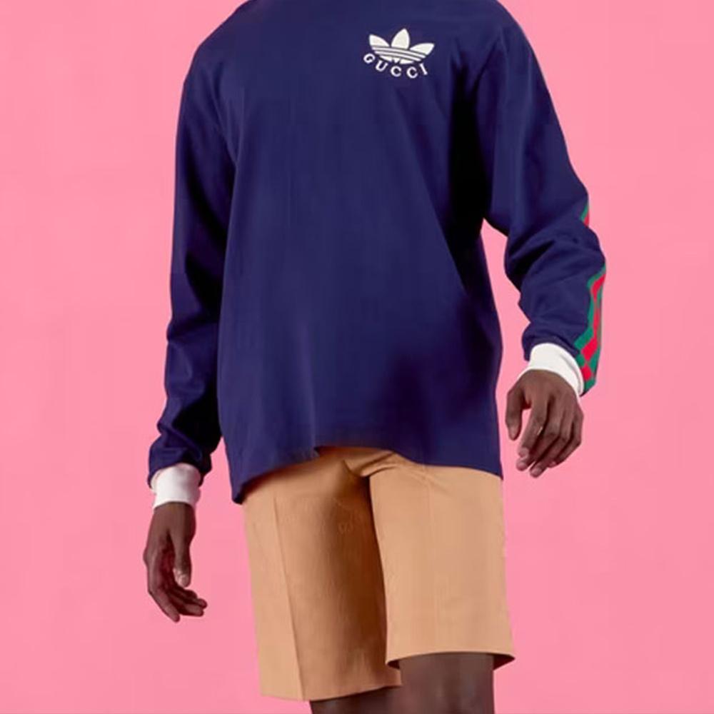 Gucci x adidas Cotton Jersey T-Shirt 'Dark Blue' Unisex 700506-XJEKO-4622