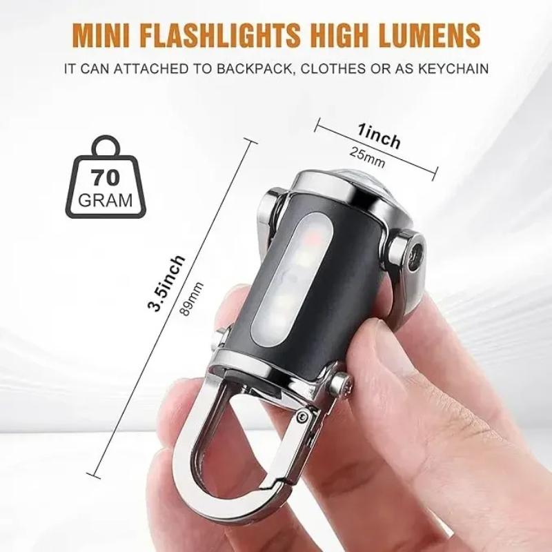 COB LED Nyckelring Ficklampa Multifunktionell Ficklampa Uppladdningsbar Ultralätt Campingficklampa för Utomhus Nödsituationer