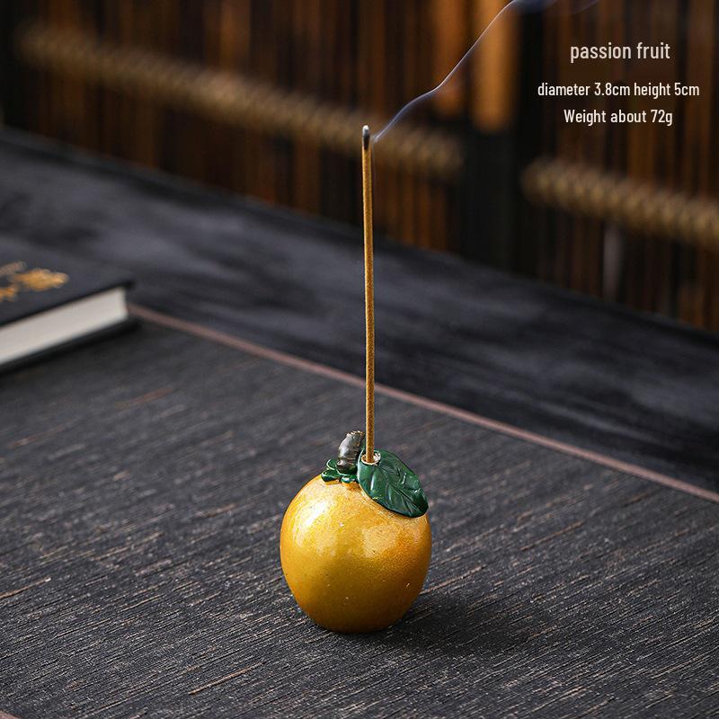 New Creative Ceramic Incense Burner: Lychee Resin Fruit Design with Sandalwood Aroma for Home Decor.