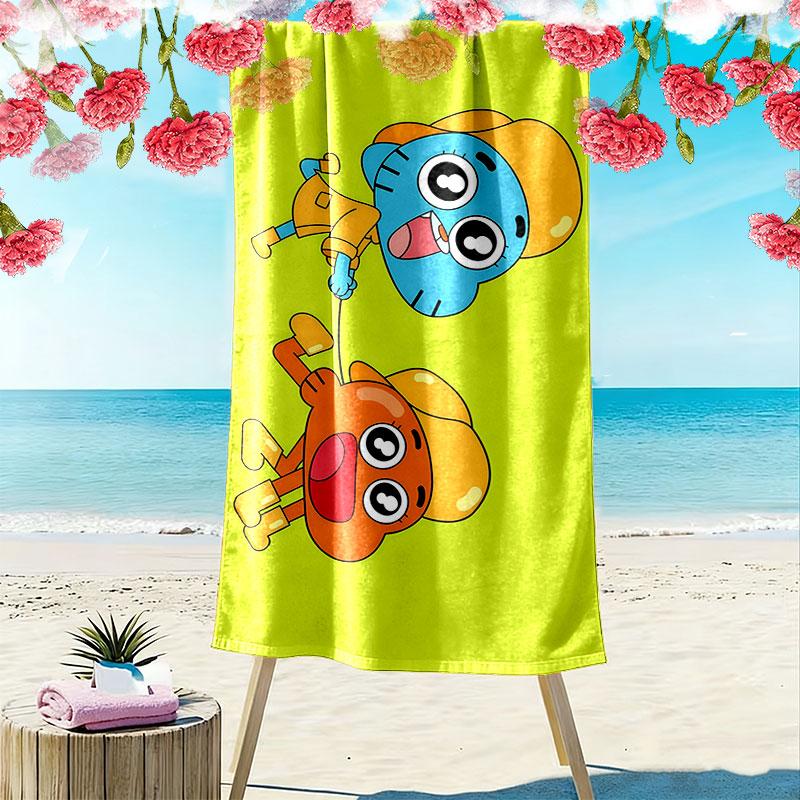 Darwin Gumball Print Beach Towel, Large Soft Quick Dry Towel for Beach Camping Swimming