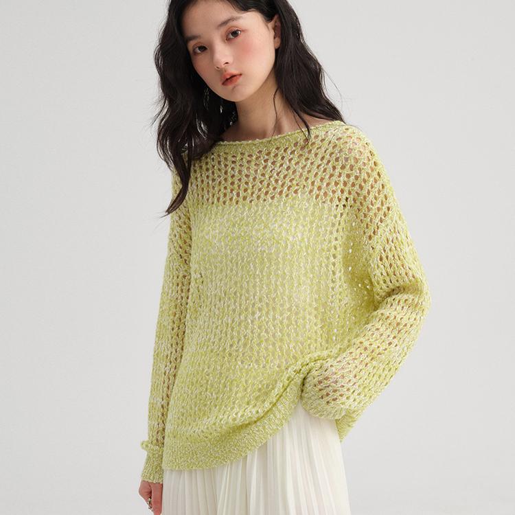 

DIMANAF 2025 Sweaters Autumn Pullover Women Solid O-Neck Sweaters Knitting Loose Yellow Sweater One size жёлтый