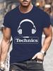 Summer Men's Fashion Tee Clothing Hip Hop Technics Headphone Graphic Tee Shirt Men Casual Streetwear Funny Printed Tops T-shirt