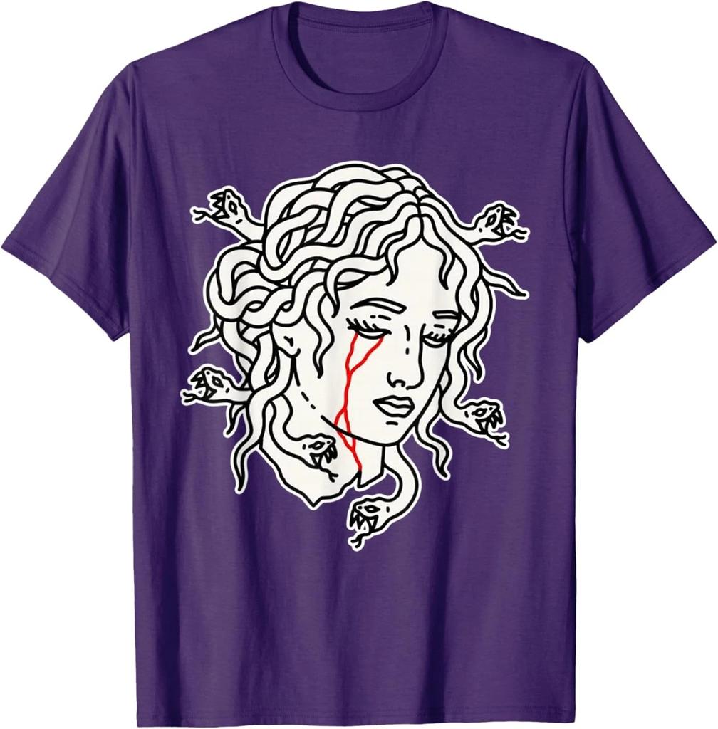 Medusa Head Tattoo Flash 100% Cotton T-shirt Mens Tees Top