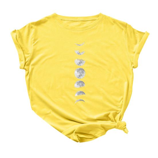 Dames Tops Ronde Hals Korte Mouw Bedrukt Ontwerp Zacht Rekbaar T-shirt Normale Pasvorm Zomer Topjes Dagelijkse Kleding