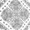 Kakatrend Bandana White Paisley Pattern Handkerchief Men's Bandana Adult 100% Cotton Stylish Bandana Unisex Large 55cm X 55cm White