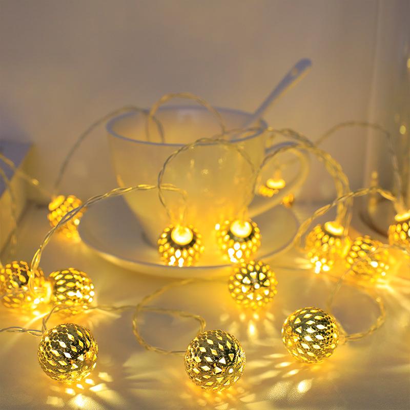 Solar-Powered Moroccan LED String Lights - USB Rechargeable, Ideal for Weddings & Holidays
