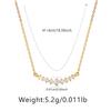 Gold Plated Curved CZ Smile Pendant Necklace