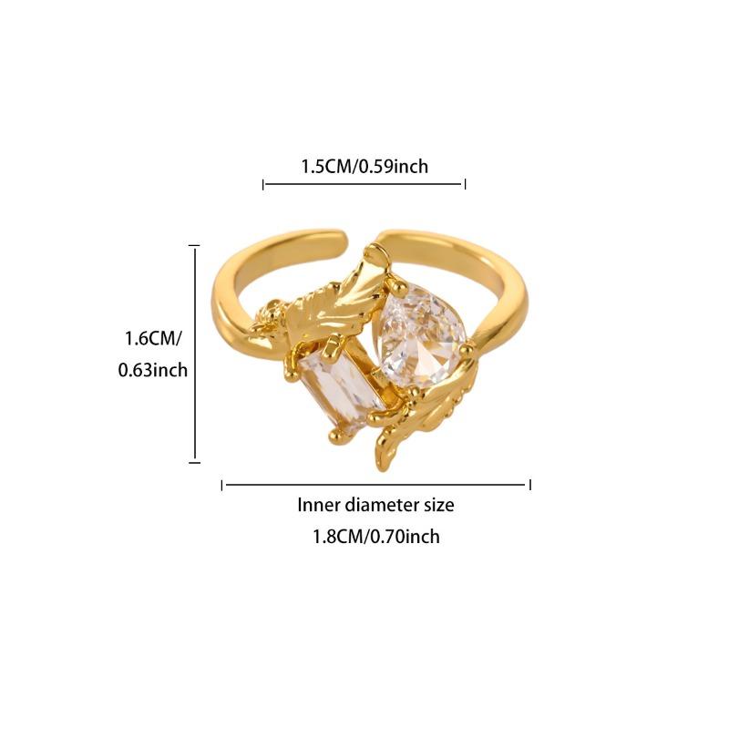 Full diamond ring Fashion temperament Open zircon group setting Luxury diamond ring