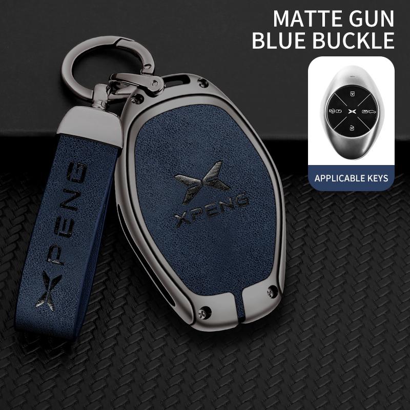 Zinc Alloy Leather Car Remote Key Cover Xpeng P7 P7I P5 G3 G3I G9 G6 Key Fob Car Key Case Protective Cover Auto Accessories