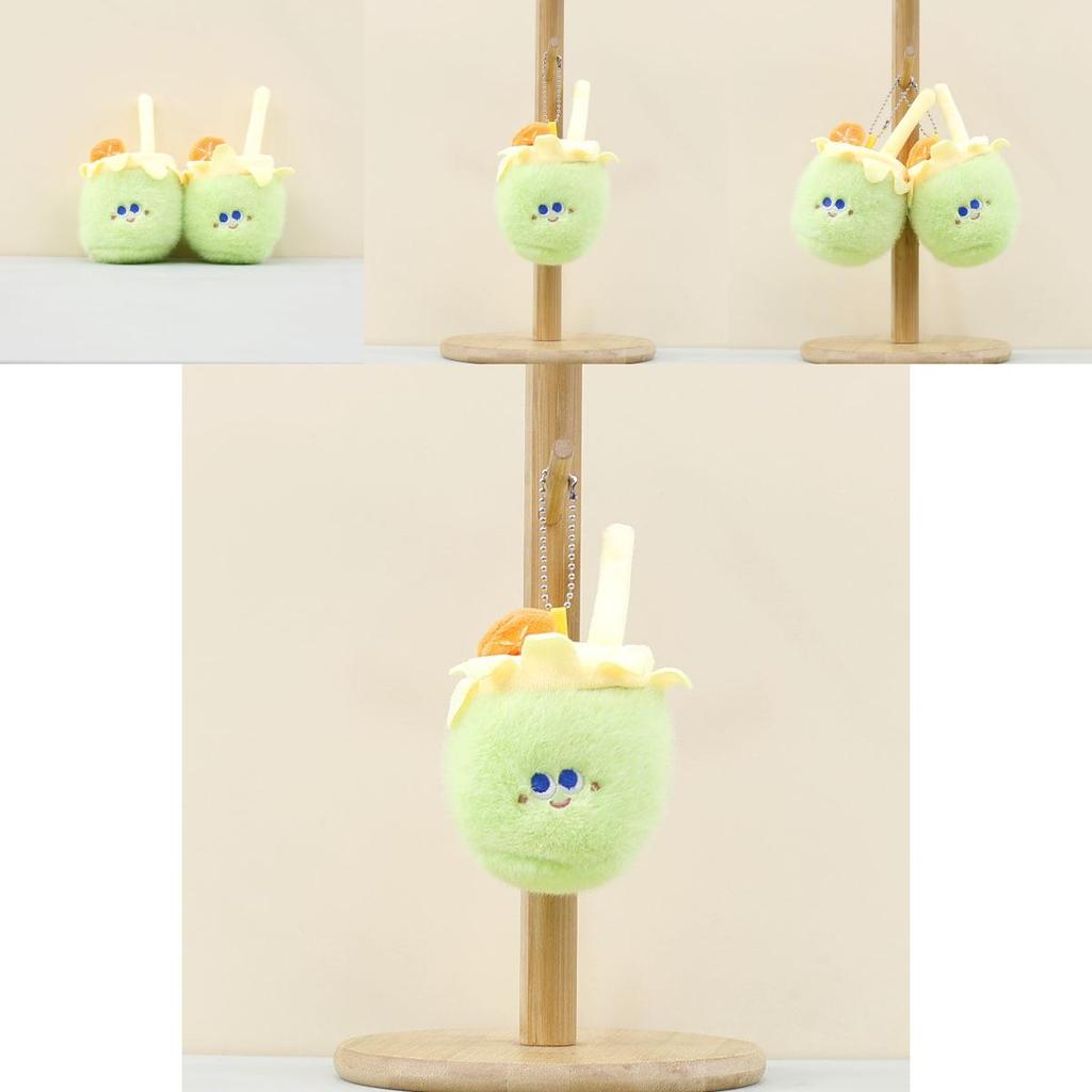 Charming Milk Tea Cup Plush Doll Accessory Soft Keychain For Students And Kids