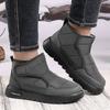 Baumwollschuhe Herren Winter Outdoor Regen und Schnee Baumwollstiefel Plus Samt Dick Schneestiefel Warm Klettverschluss