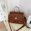 Large-capacity retro briefcase autumn new textured versatile messenger handbag daily commuter mailman bag female