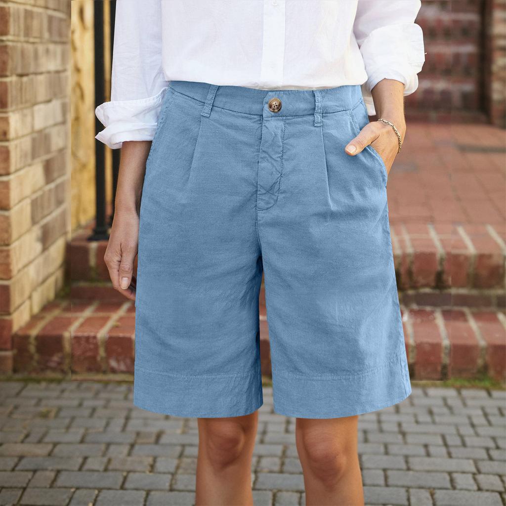 Dámské barevné ležérní kalhoty s vysokým pasem Tréninkové kalhoty 1/2 kraťasy