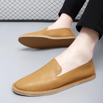 Scarpe da uomo in pelle fatte a mano, mocassini casual morbidi e semplici, comode e traspiranti, scarpe da barca da uomo, scarpe basse alla moda da lavoro