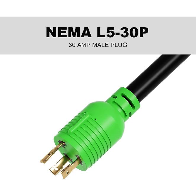Oviitech NEMA L5-30P To NEMA 14-50R RV Generator Adapter Power Cord, 250V, SJTW 10AWG*,30Amp Male To 50Amp Female Generator Conversion Adapter,