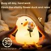 Kids Night Light Adjustable Brightness Duck Shape Bedside Lamp Silicone Convenient Click Control Touch Light