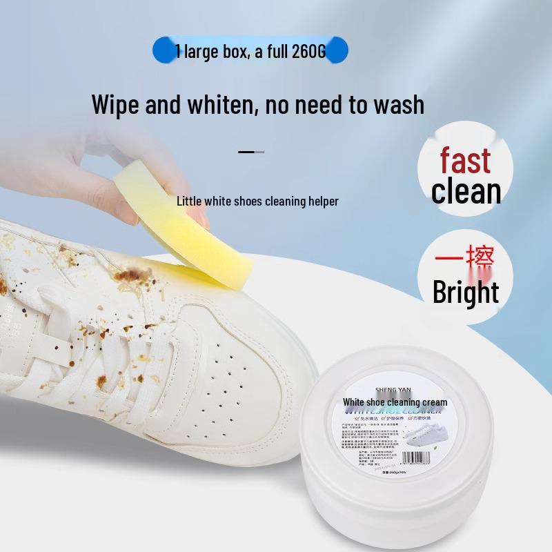 White Shoe Cleaning Kit: Whitening, Stain & Yellowing Remover with Deoxidizing Brush & Polishing Paste