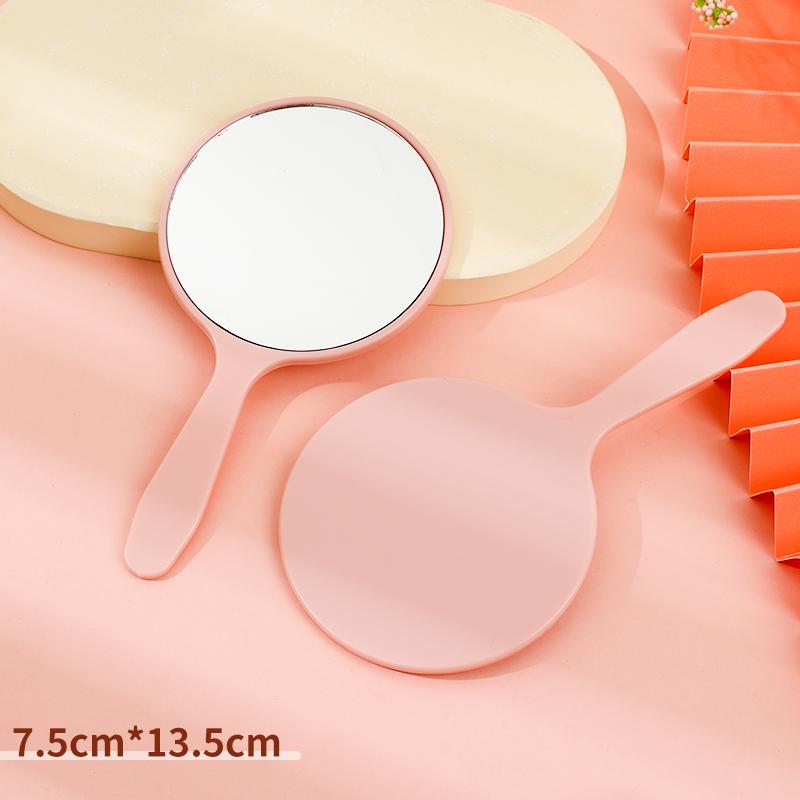 Petit miroir circulaire Miroir de maquillage à main Pour le maquillage des femmes Surface de miroir haute définition Couleurs multiples