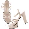 Shoetopia Women'S Heeled Sandal-2 Kids Uk (Fast-Cream)-Eu35
