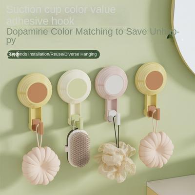 3918 Press-Type Strong Suction Cup Hook Non-Perforated Bathroom Kitchen Wardrobe Hook Multi-Functional Storage