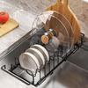 Dish Drying Rack Retractable Sink Drain Rack Adjustable Non-Slip Drainer Organizer for Apartment RV Counter Kitchen Pot Pan Baby