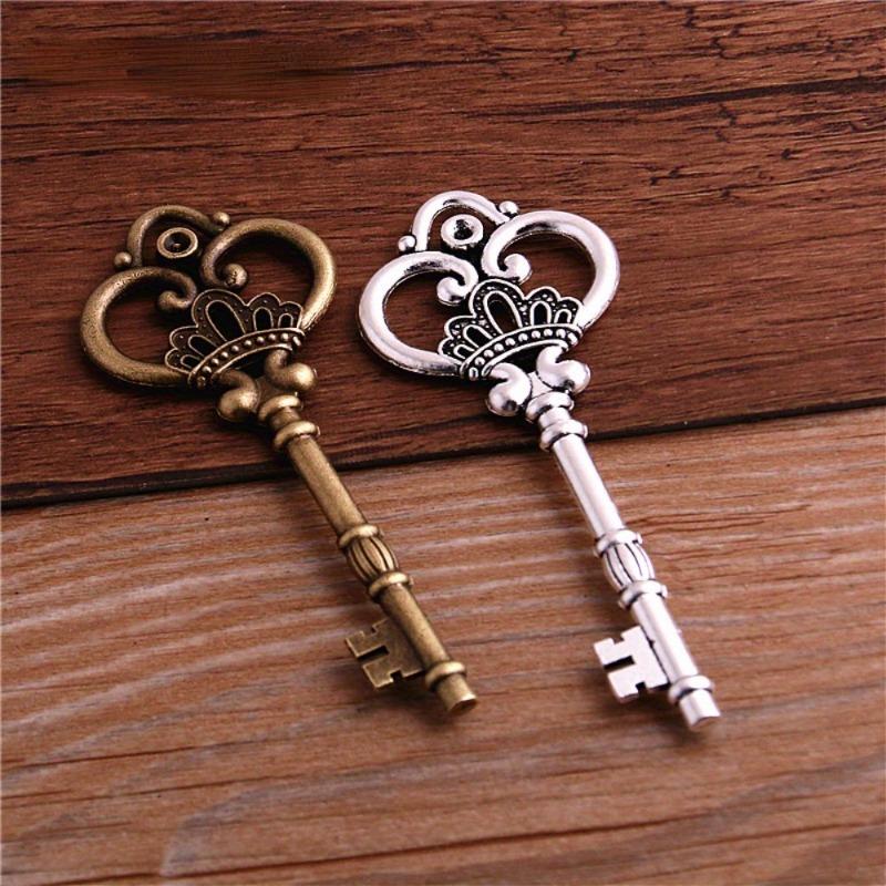 5Pcs/Lot Alloy Lovely Large Crown Key Charms Vintage Jewelry Keys Charms 32*84mm