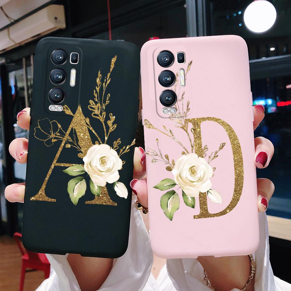 For OPPO Find X3 Neo Phone Case CPH2207 Cute Letters Soft Silicone Bumper Cover For OPPO Find X3 Neo Reno 5 Pro Plus Case Fundas