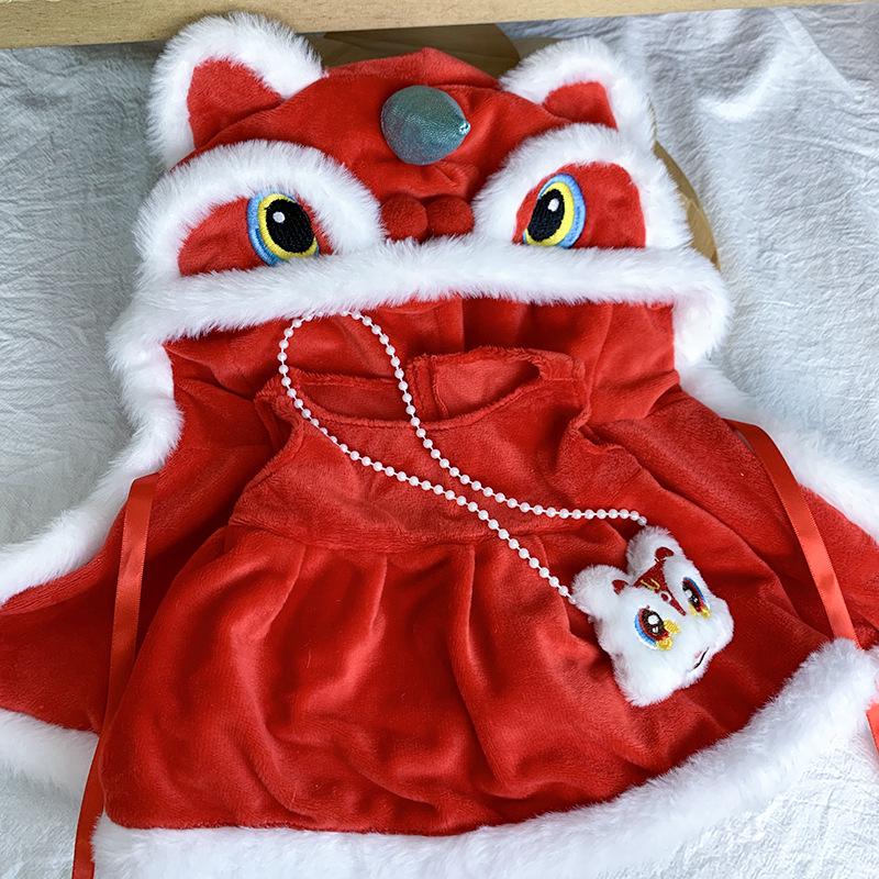 

Doll Clothes - Red Waking Lion Cape Dress Set for 13-inch Ling Na Bei Dolls, Size S Suitable for S 13-inch Doll