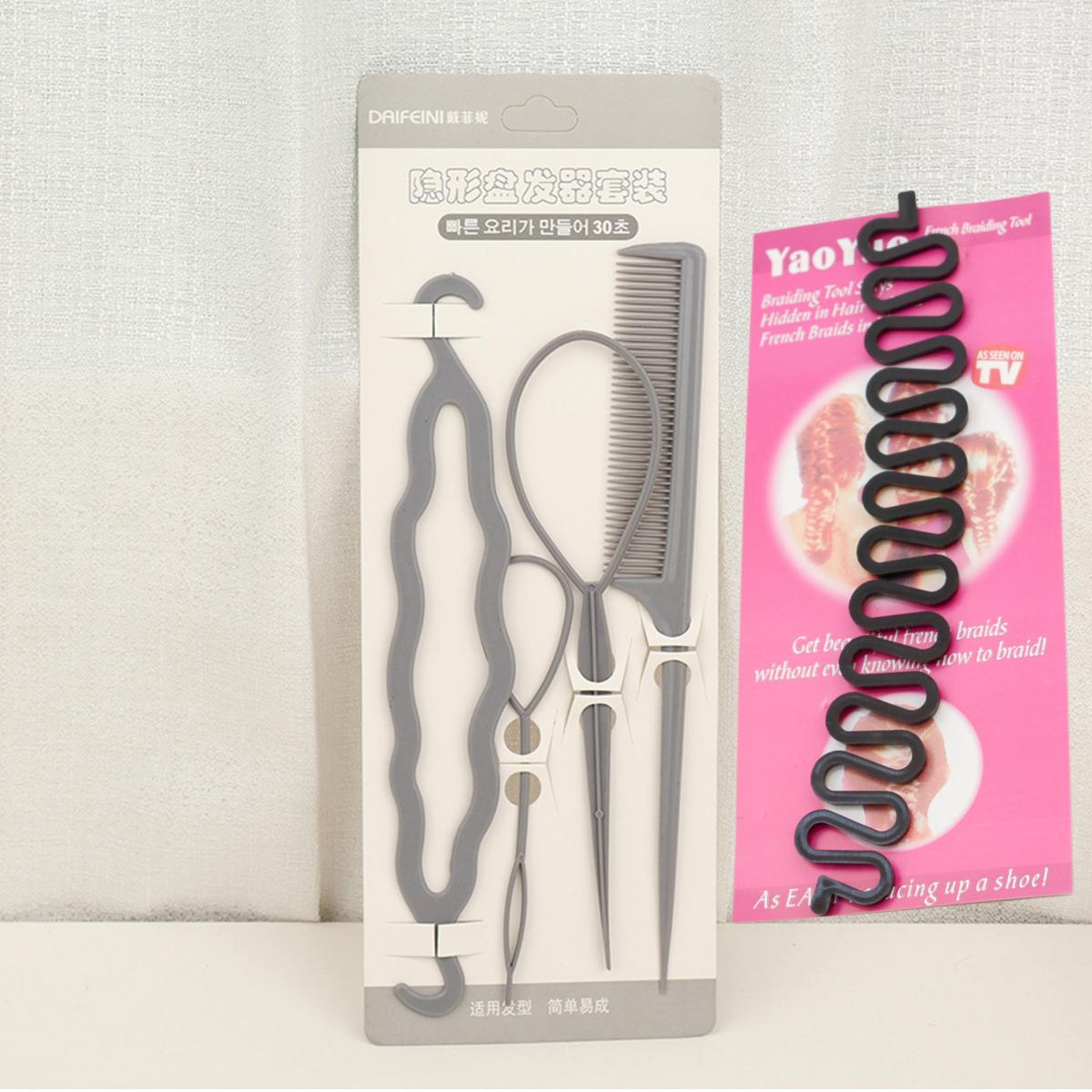 

5 шт./набор Инструмент для французской косы Петля Эластичные резинки для волос Съемник Резак Расческа с металлическим хвостиком Расческа с хвостиком для плетения для укладки волос