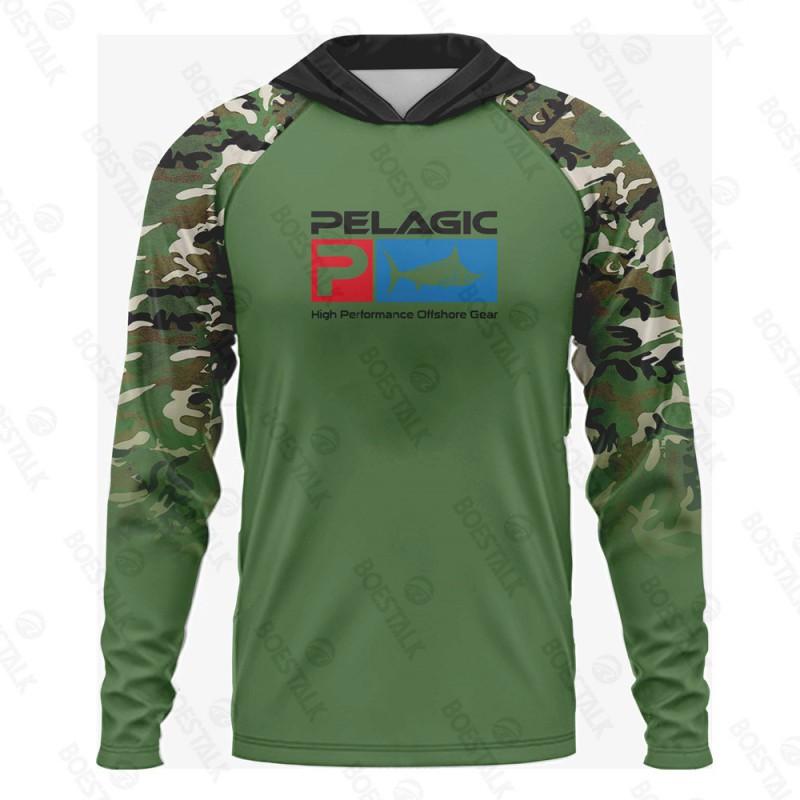 Mens Quick-Dry UV Protection Fishing Hoodie Long Sleeve Outdoor Sport Shirt Summer Fall