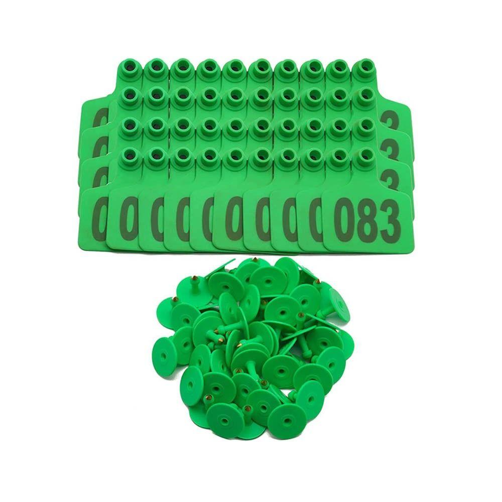 100Pcs 001-100 Numbers Cow Ear Tag Card Identification Durable Pig Goat Ear Tag Practical Farm Equipment Cattle Ear Marker Sheep