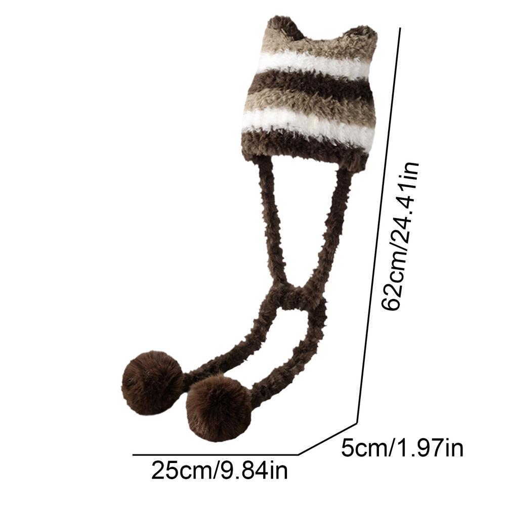 

Зимняя теплая шапка-ушанка Knite в перуанском стиле с цветными полосками для детей и взрослых, теплая шапка с ушами для холодной погоды кофейный